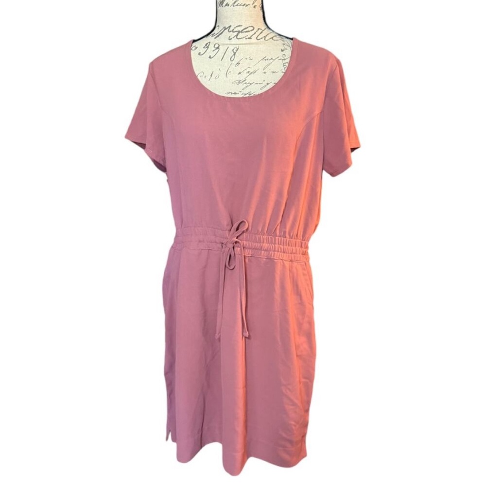 32 Degrees Cool Pink Round Neck,elastic waist,pockets dress,sz.Large, NWOT